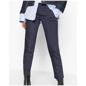 Navy blue pinstripe trousers